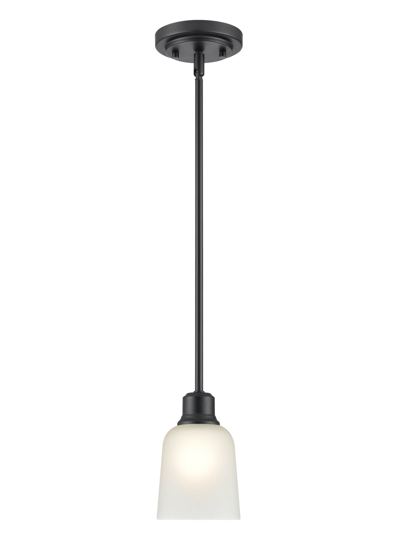 Mini-Pendant Light, Matte Black Finish, Amberle Collection