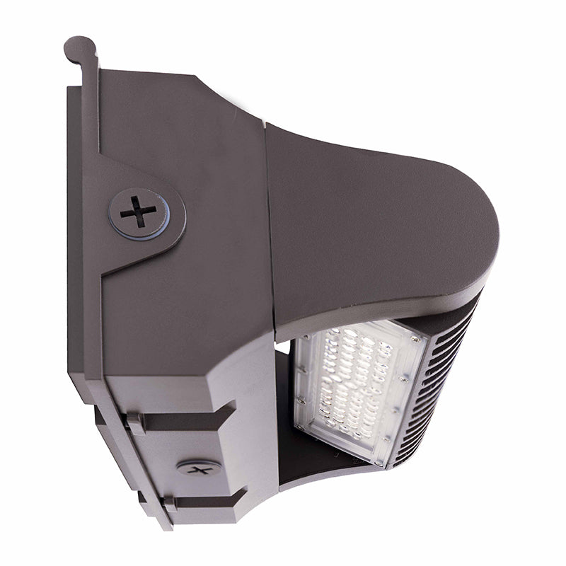 LED Adjustable Wall Pack, 40 Watt, 5200 Lumens, 120-277V Available in 3000K, 4000K, or 5000K CCT, Dark Bronze Finish