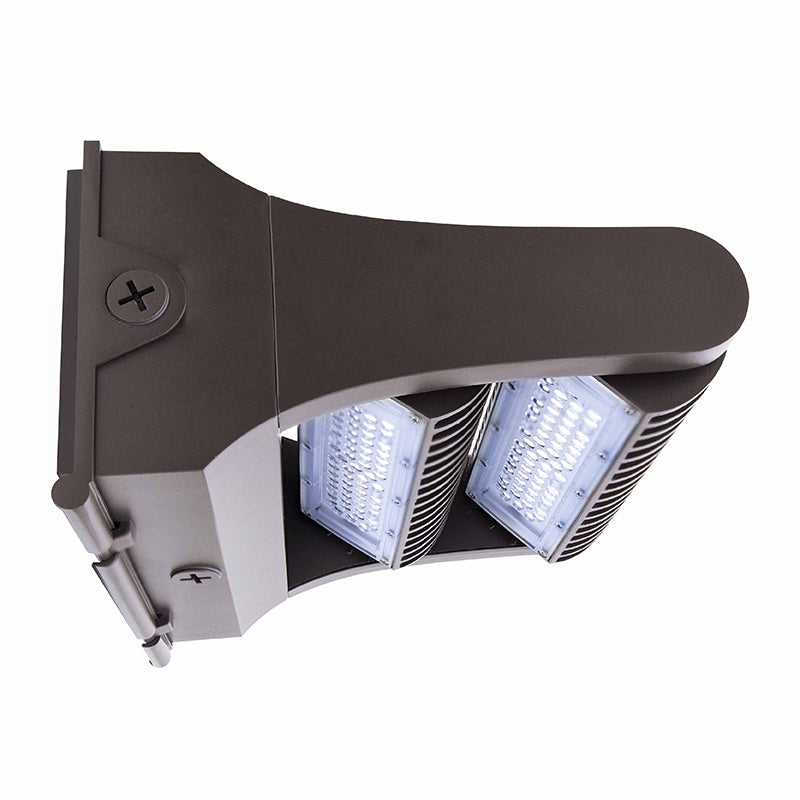 LED Adjustable Wall Pack, 80 Watt, 10400 Lumens,120-277V, 3000K, 4000K, or 5000K CCT Available, Bark Bronze