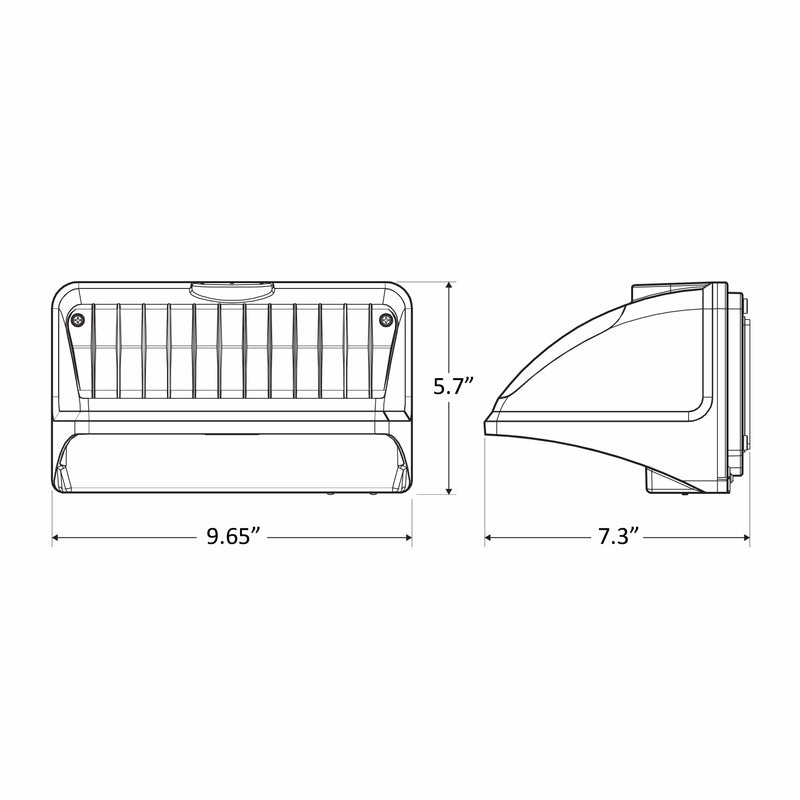 X-GEN Cut-off Wall Pack, Selectable Wattage 11W/21W/32W/42W and Selectable CCT, 120-277V