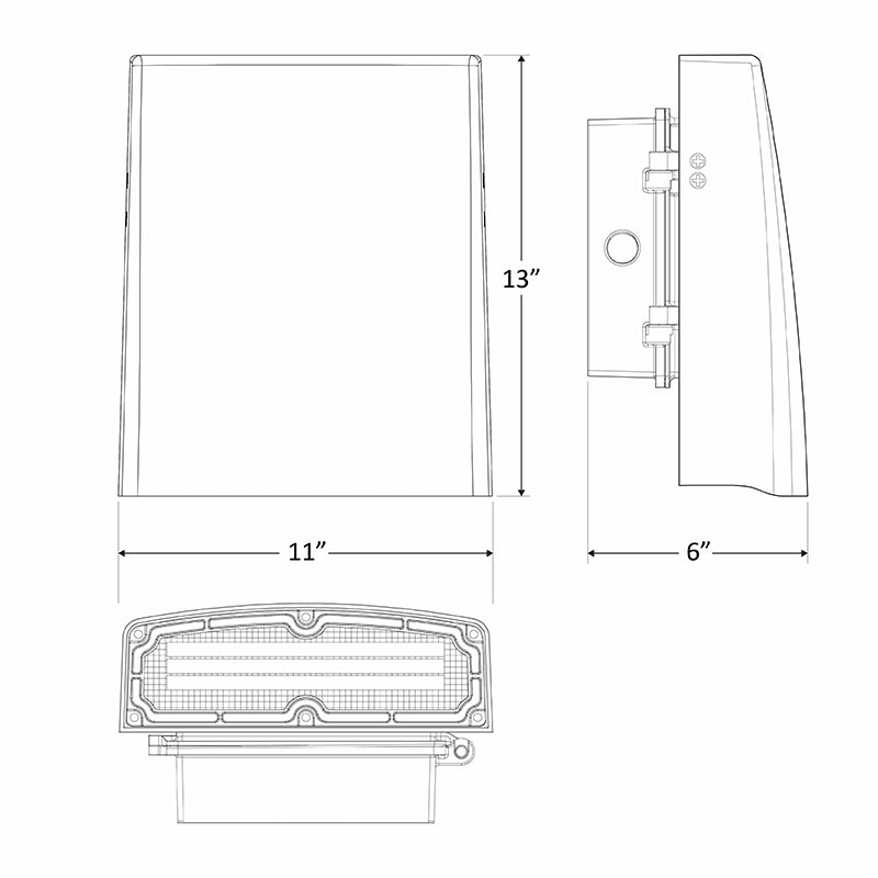 LED Adjustable Cutoff Wall Pack, Wattage and CCT Selectable, 120-277V, Dark Bronze Finish