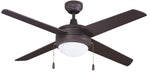 Europa LED 4-Blade Ceiling Fan Light, 50" Sweep, 16W, 3000K