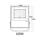 LED Flood Light, 100W, 5000K, Yoke Mount