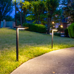 Contemporary Square Solar Path Light with 3 Ground Stake Mounting Options, Black