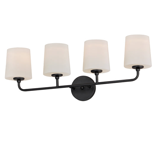 Bristol 4-Light Bath Vanity (Available in Black, Satin Brass, and Satin Nickel)