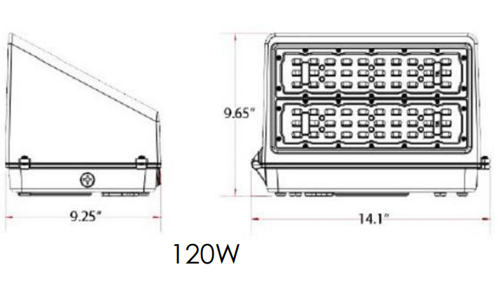 LED Full Cutoff Wall Pack, Wattage and CCT Selectable, Photocell Included, 120-277V