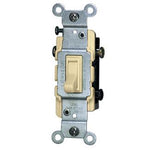 Three Way Toggle Switch, 15 Amp, 120 Volt, Ivory