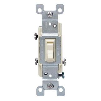 Three Way Toggle Switch, 15 Amp, 120 Volt, Light Almond