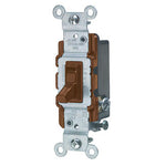 Three Way Toggle Switch, 15 Amp, 120 Volt, Brown