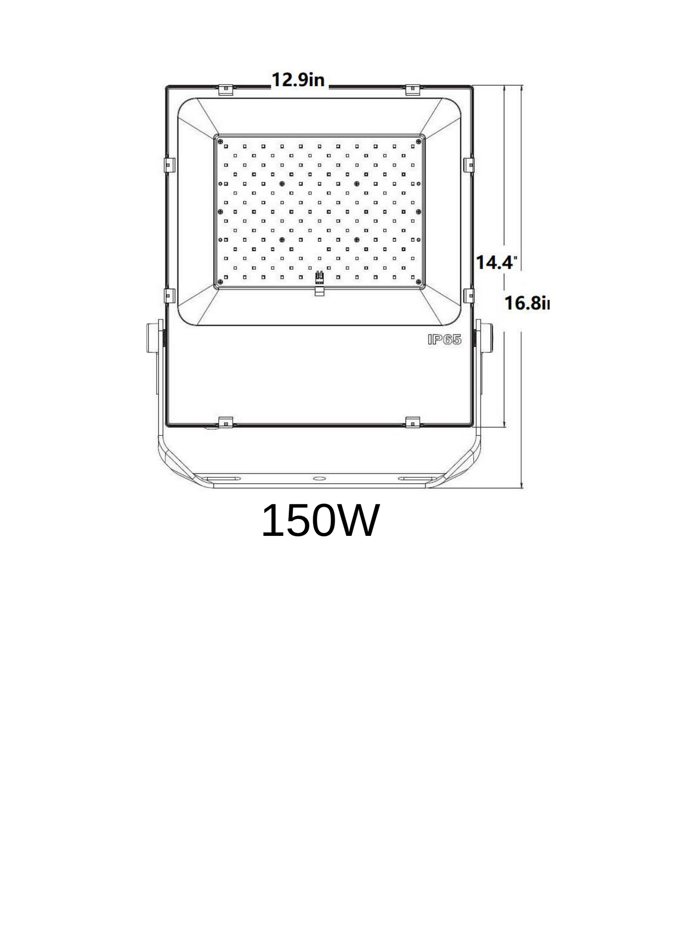 LED Flood Light, 150W, 5000K, Yoke Mount