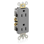 Commercial Grade Duplex Receptacle, 15 Amp, 125V, Gray