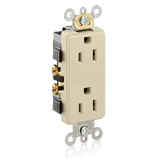 Commercial Grade Duplex Receptacle, 15 Amp, 125V, Ivory