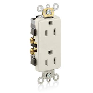 Commercial Grade Duplex Receptacle, 15 Amp, 125V, Light Almond