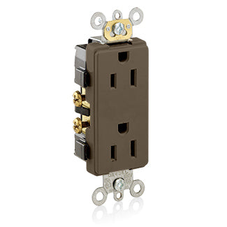 Commercial Grade Duplex Receptacle, 15 Amp, 125V, Brown