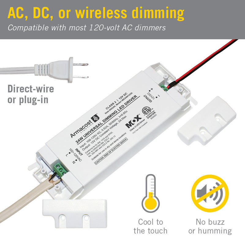 24 Watt Universal Dimming LED Driver, 12-Volt DC