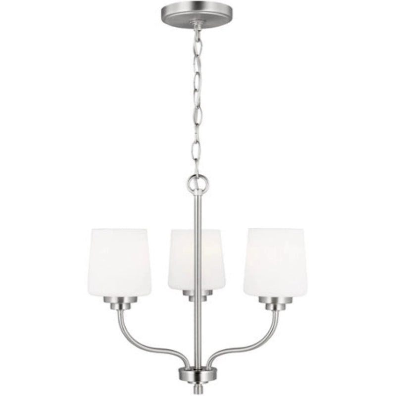 Windom 3 Light 18" Brushed Nickel Chandelier Ceiling Light