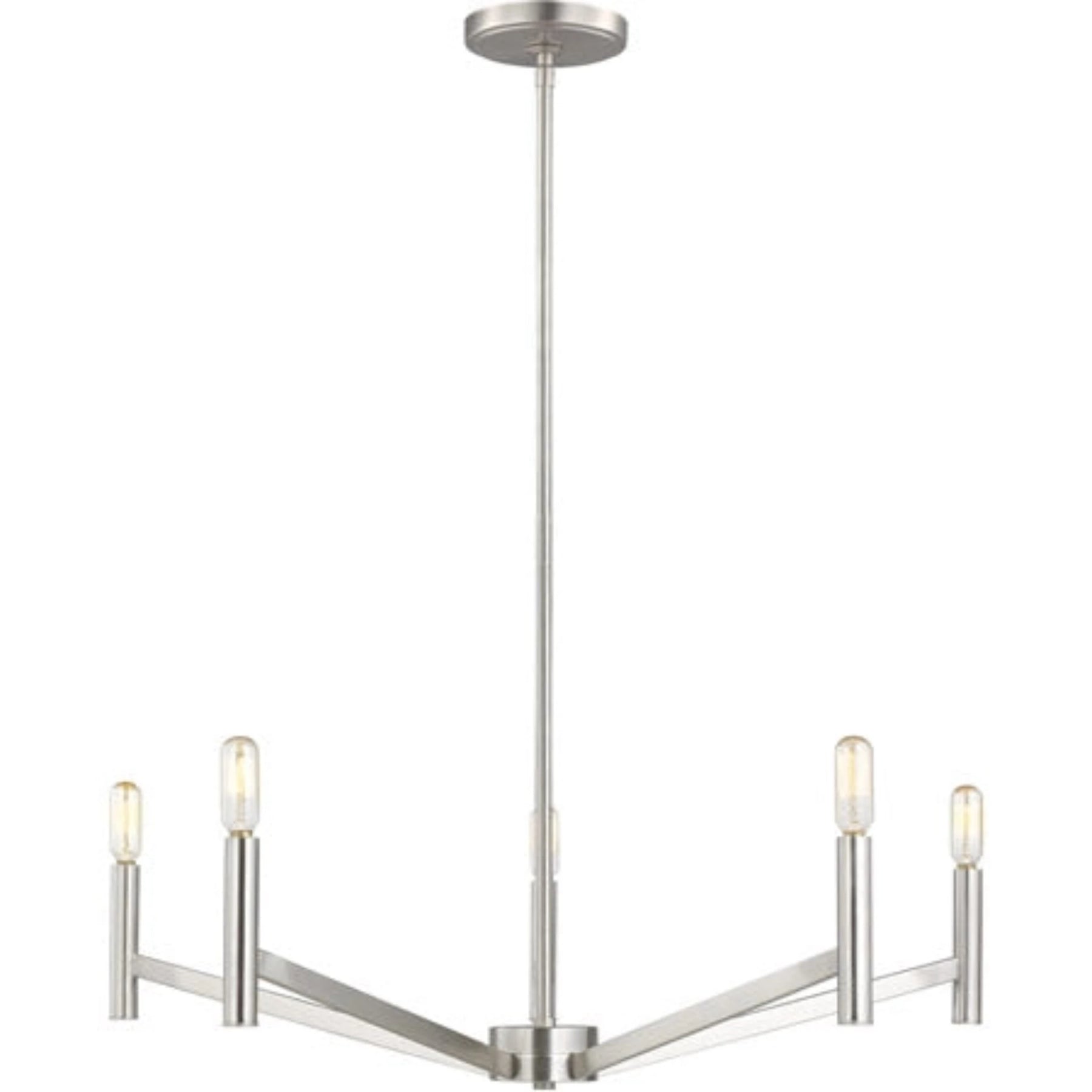 Vector 5 Light 28" Brushed Nickel Chandelier Ceiling Light