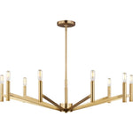 Vector 9 Light 36" Chandelier Ceiling Light, Midnight Black and Satin Brass