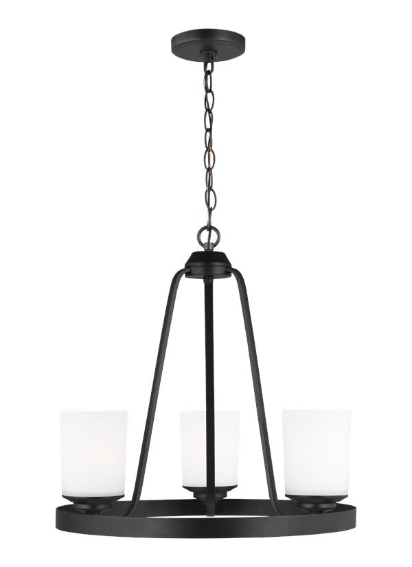 Kemal Collection - Three Light Chandelier | Finish: Midnight Black - 3130703-112