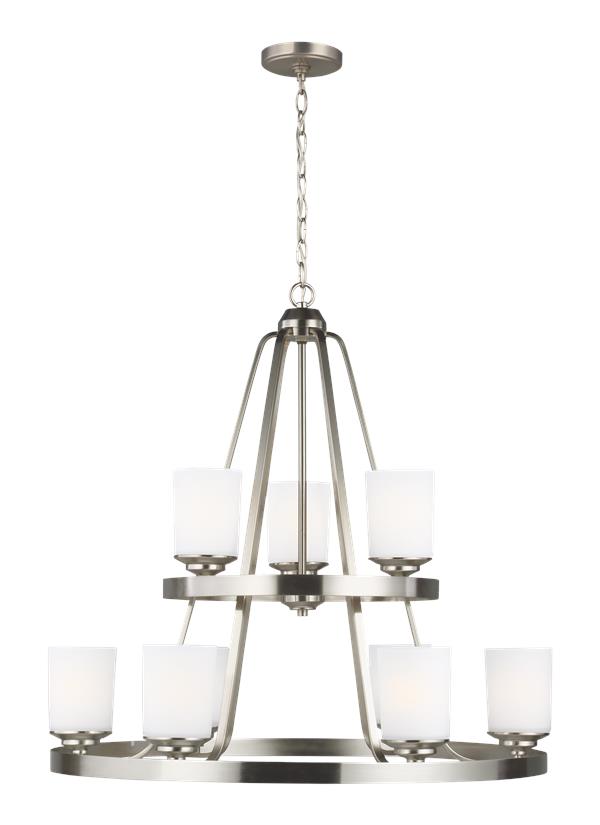 Kemal Collection - Nine Light Chandelier | Finish: Brushed Nickel - 3130709EN3-962