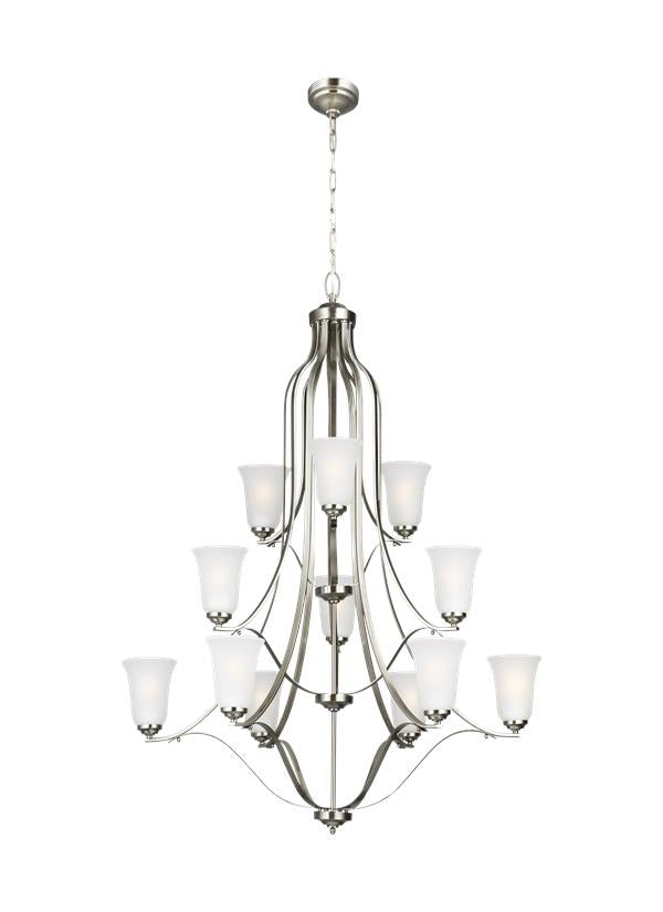 Emmons Collection - Twelve Light Chandelier | Finish: Brushed Nickel - 3139012EN3-962