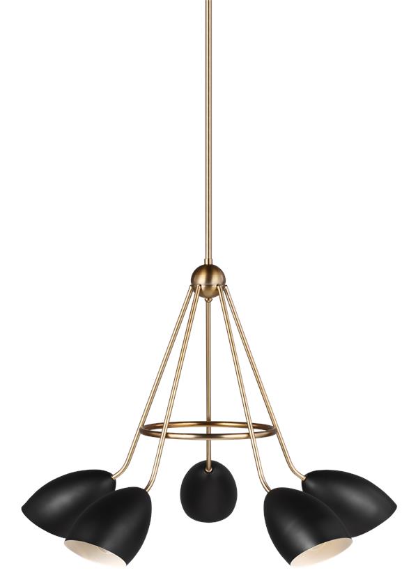 Summer Collection - Five Light Chandelier | Finish: Satin Bronze / Midnight Black - 3175905-112