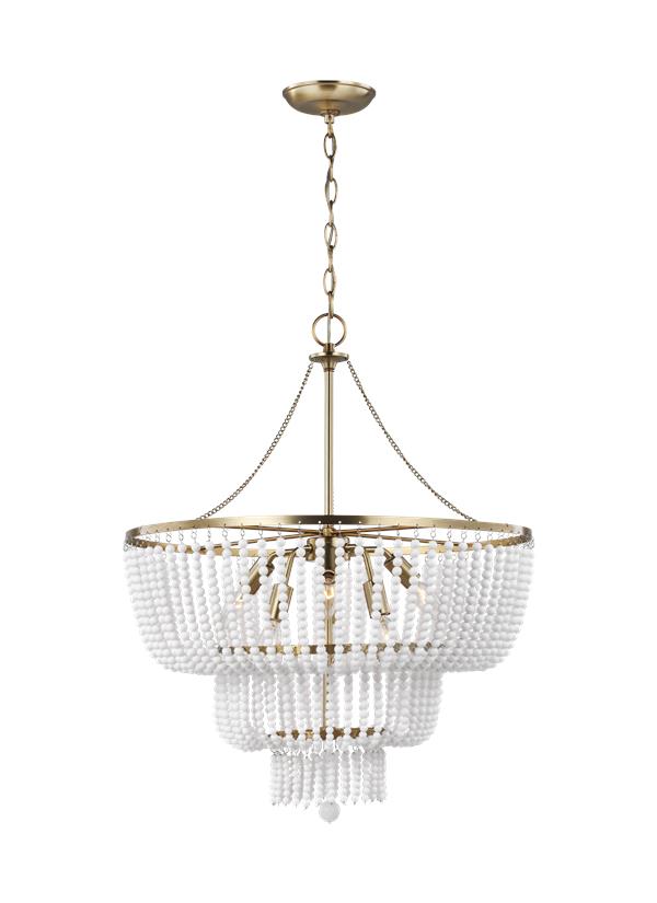 Jackie Collection - Six Light Chandelier | Finish: Satin Brass - 3180706EN-848