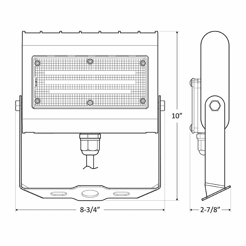 LED Architectural Flood Light with Trunnion, Selectable Wattage 10/15/20/30W, Selectable CCT, 120-277V