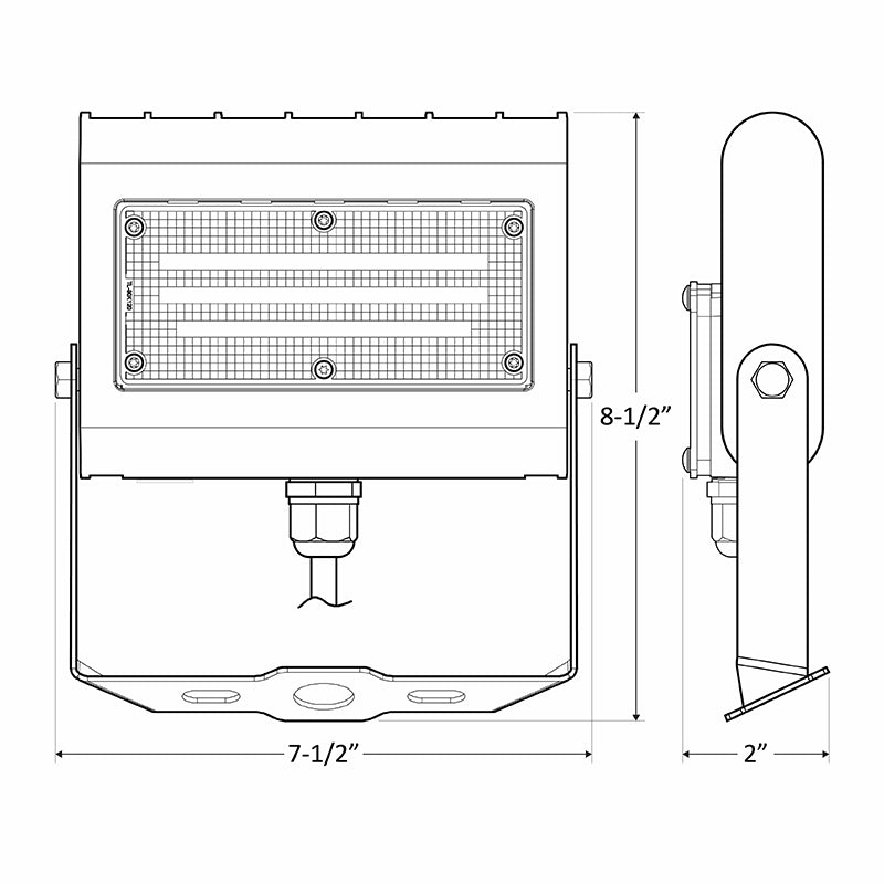 LED Architectural Flood Light with Trunnion, Selectable Wattage 10/15/20/30W, 3000K or 5000K, 120-277V