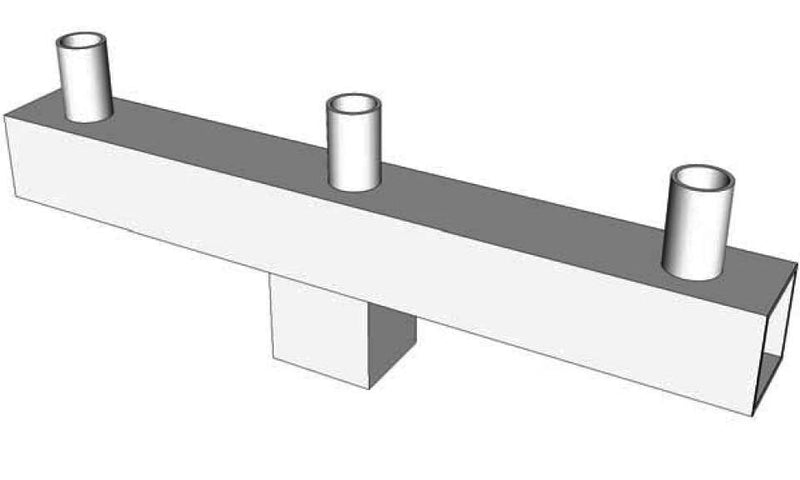 18 ft 4 Inch Square Area Lighting Pole With 3 LED 100W Slim Line Fixture (250-320W MH or HID Equivalent Per Head)