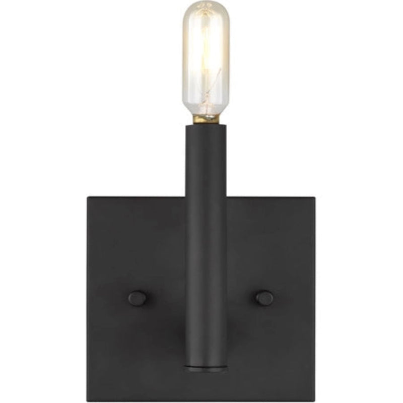 Vector 1 Light 5" Wall Bath Fixture Wall Light, Midnight Black or Satin Brass