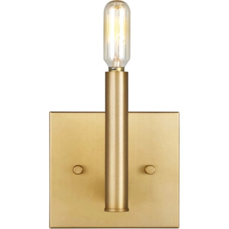 Vector 1 Light 5" Wall Bath Fixture Wall Light, Midnight Black or Satin Brass