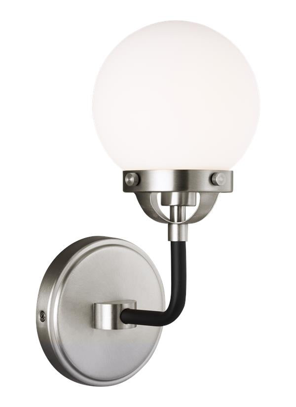 Cafe Collection - One Light Wall Sconce | Finish: Brushed Nickel / Midnight Black - 4187901-962