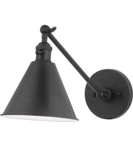 Salem 1 Light 7" Wall Sconce, Midnight Black or Satin Brass