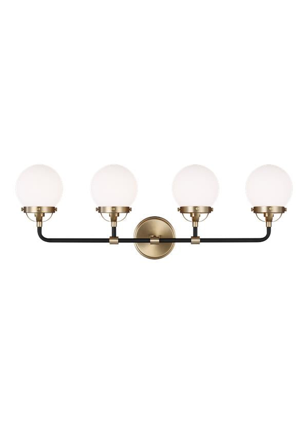 Cafe Collection - Four Light Wall / Bath | Finish: Satin Brass / Midnight Black - 4487904EN-848