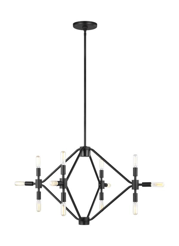 Wyn Collection - Small Twelve Light Chandelier | Finish: Midnight Black - 5106712-112