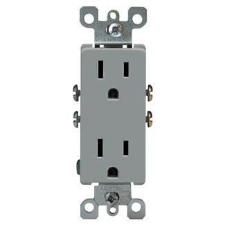 Decora Duplex Receptacle, 15 Amp, 125V, Gray