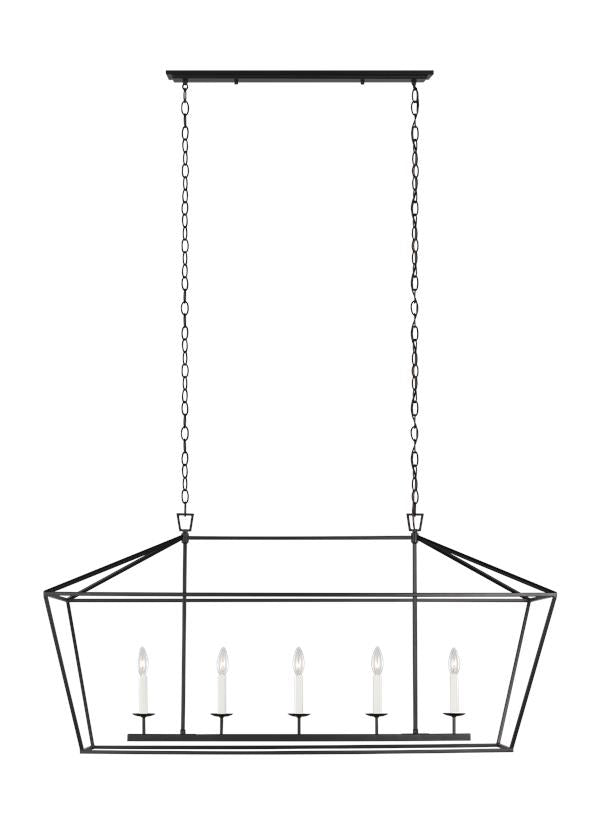 Dianna Collection - Five Light Medium Linear Chandelier | Finish: Midnight Black - 6692605-112