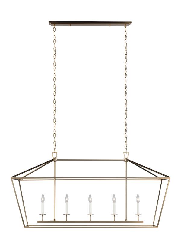 Dianna Collection - Five Light Medium Linear Chandelier | Finish: Satin Brass - 6692605EN-848