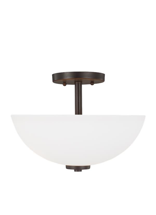 Two Light Semi-Flush Convertible Pendant Finish: Burnt Sienna - 77160EN3-710