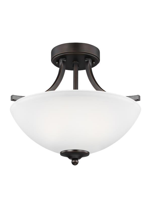 Small Two Light Semi-Flush Convertible Pendant Finish: Burnt Sienna - 7716502EN3-710