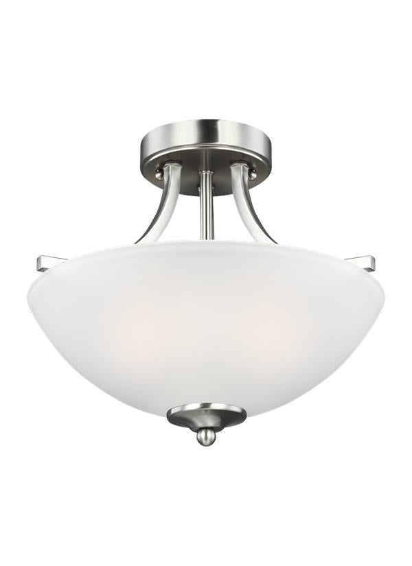 Small Two Light Semi-Flush Convertible Pendant Finish: Brushed Nickel - 7716502EN3-962