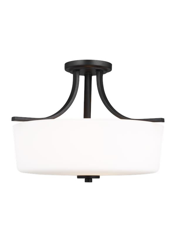 Three Light Semi-Flush Mount Finish: Midnight Black - 7728803-112