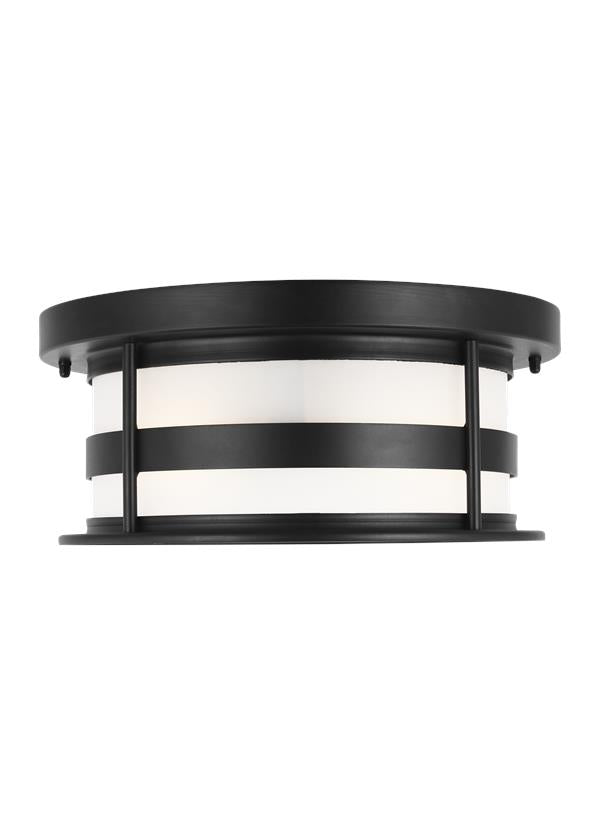 Wilburn Collection - Two Light Outdoor Flush Mount | Finish: Black - 7890902EN3-12