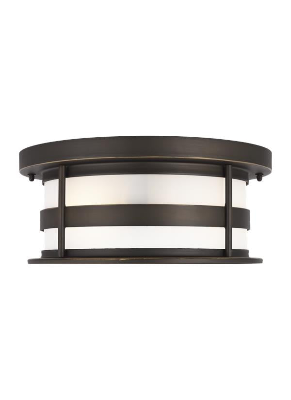 Wilburn Collection - Two Light Outdoor Flush Mount | Finish: Antique Bronze - 7890902EN3-71