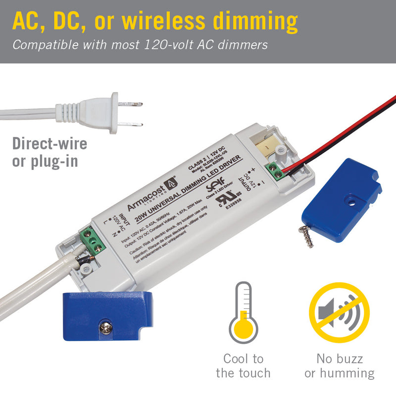 20 Watt Universal Dimming LED Driver, 12-Volt DC