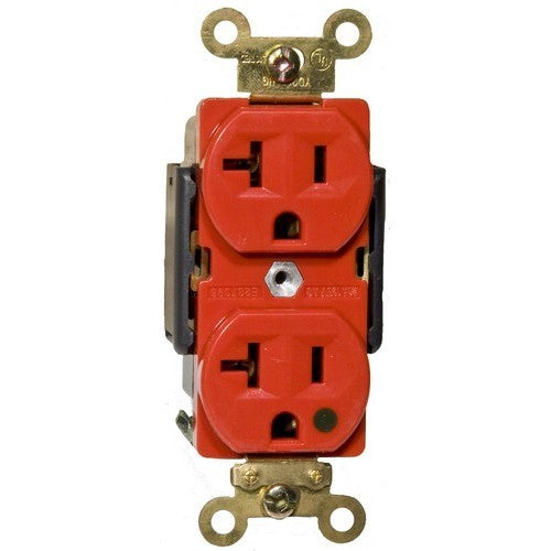 Hospital Grade Duplex Receptacle Red 20A-125V