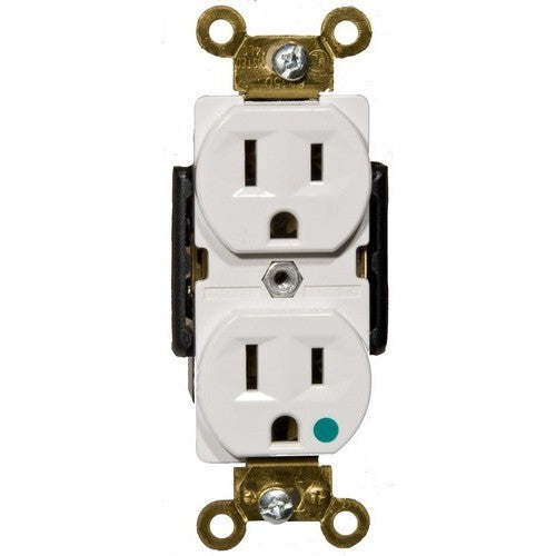 Hospital Grade Duplex Receptacle White 15A-125V