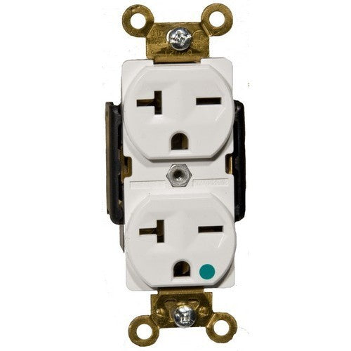 Hospital Grade Duplex Receptacle White 20A-250V