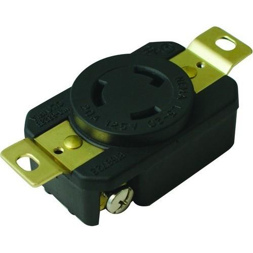 Twist Lock Wall Mount Receptacles, 2 Pole 3 Wire